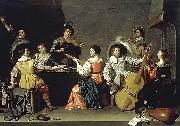 Jan van Bijlert Music society oil